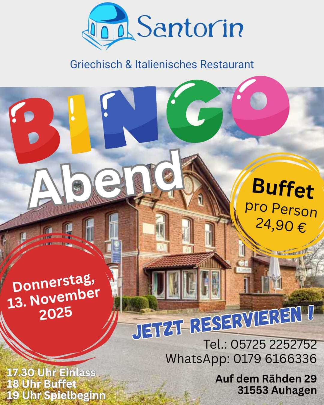 Bingo Abend in Auhagen